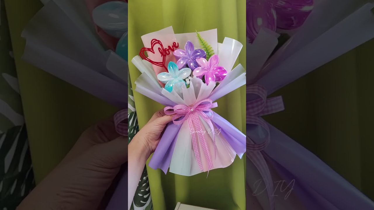 3pcs Flower Wrapping Tutorial / Flower Hair Clip Bouquet #diybouquet #bouquet