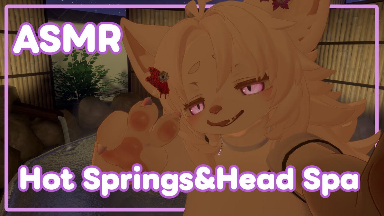【Furry ASMR】温泉ともふもふヘッドスパであなたを癒す冬の夜♨【VRChat】