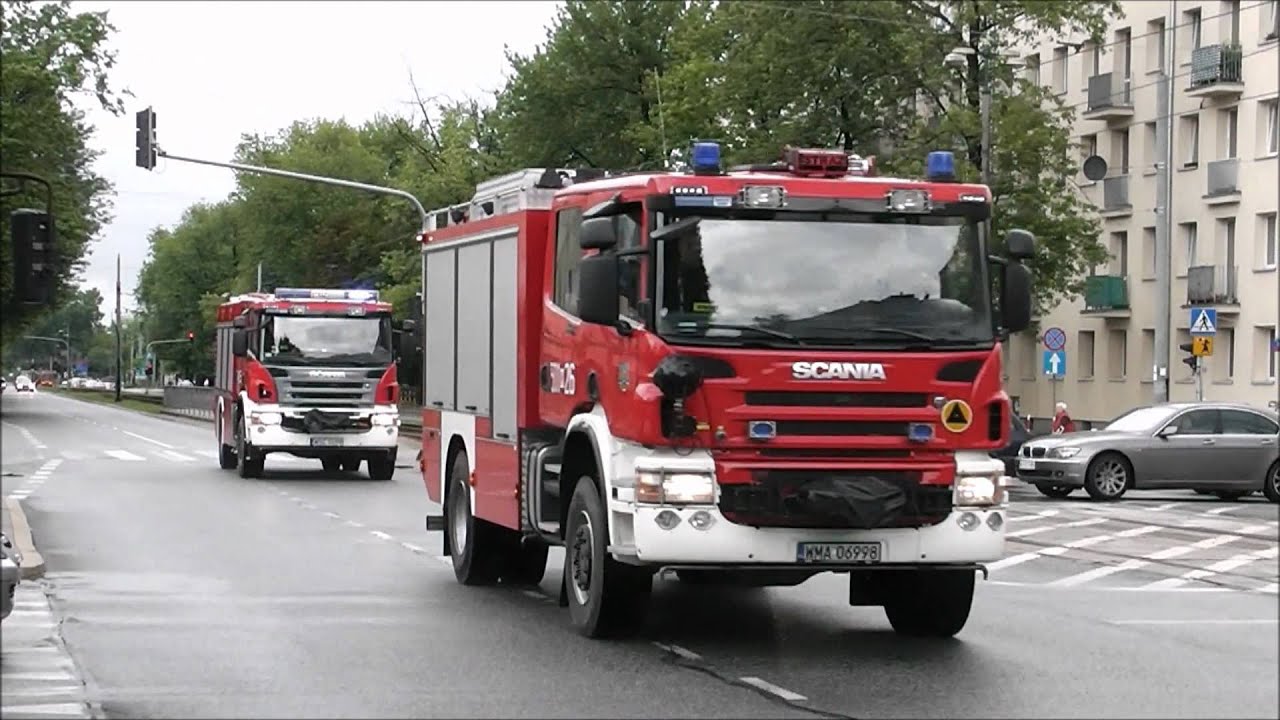 Straż pożarna: EURO 2012 Warszawa - kompilacja przejazdów SiS podoperacji 
