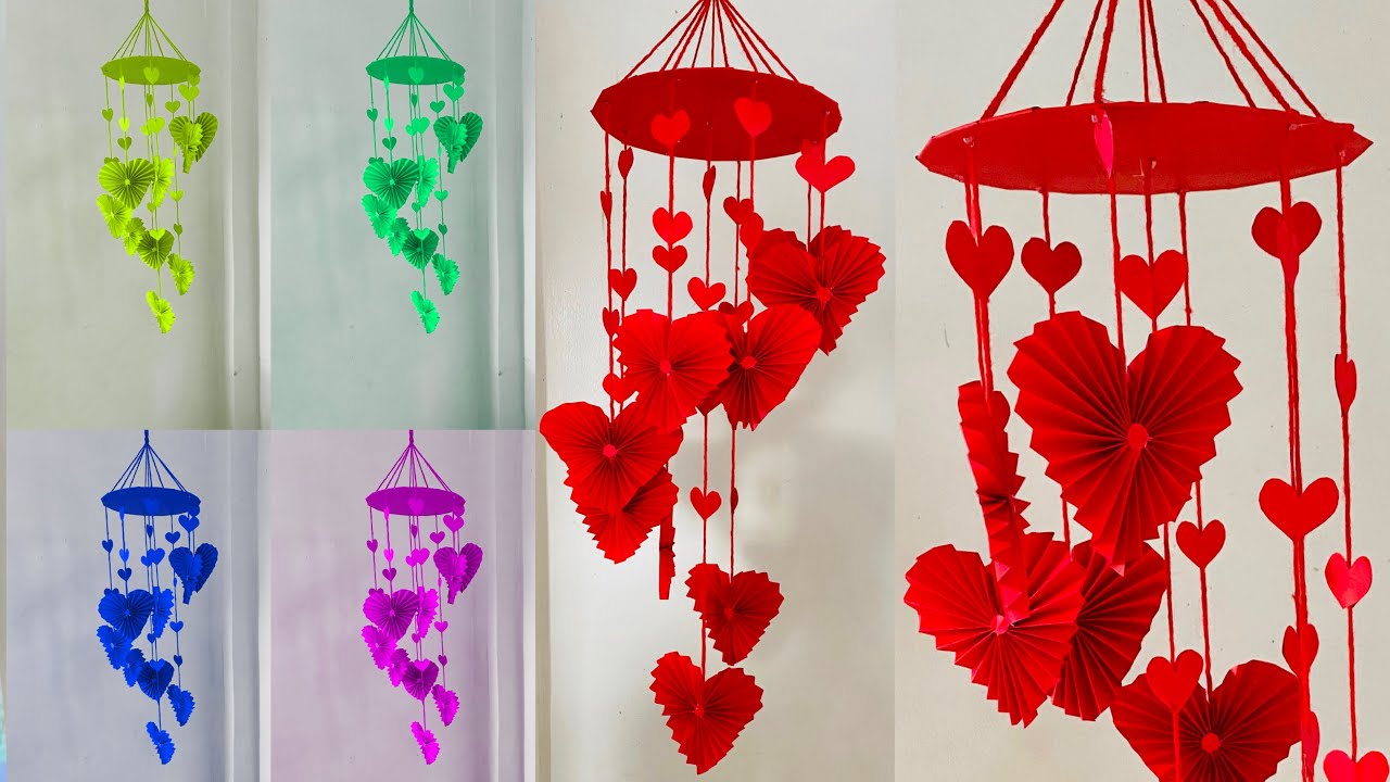 DIY Wall Hanging | Paper Heart for Valentine's Day Decoration Ideas | Room Decor