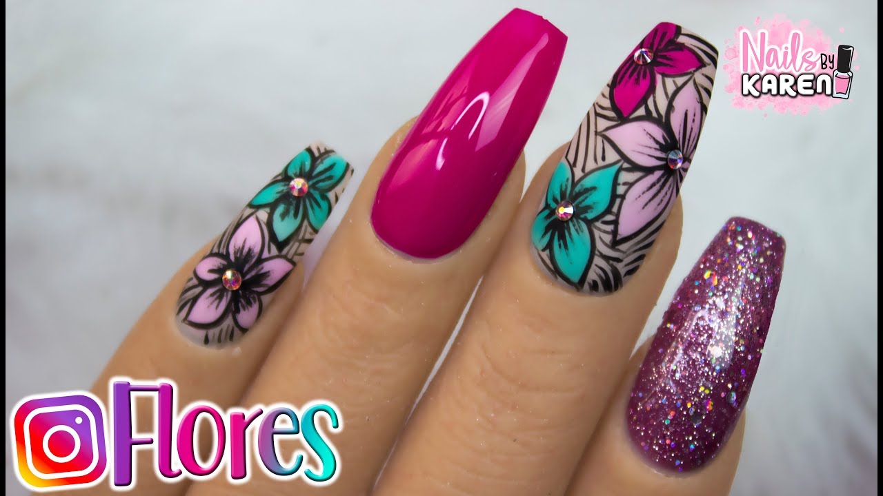UÑAS FLOREADAS de INSTAGRAM