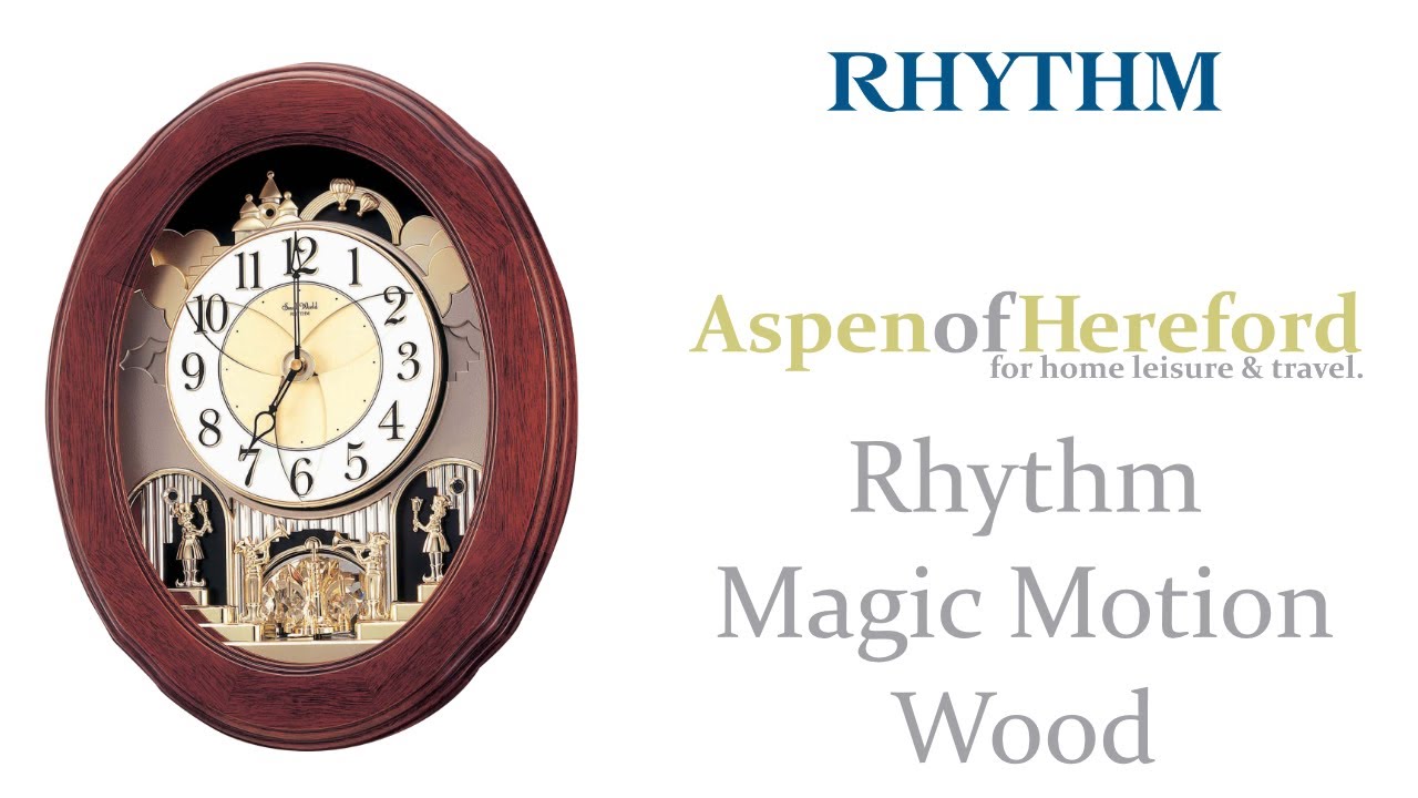 Rhythm Magic Motion Wooden Clock