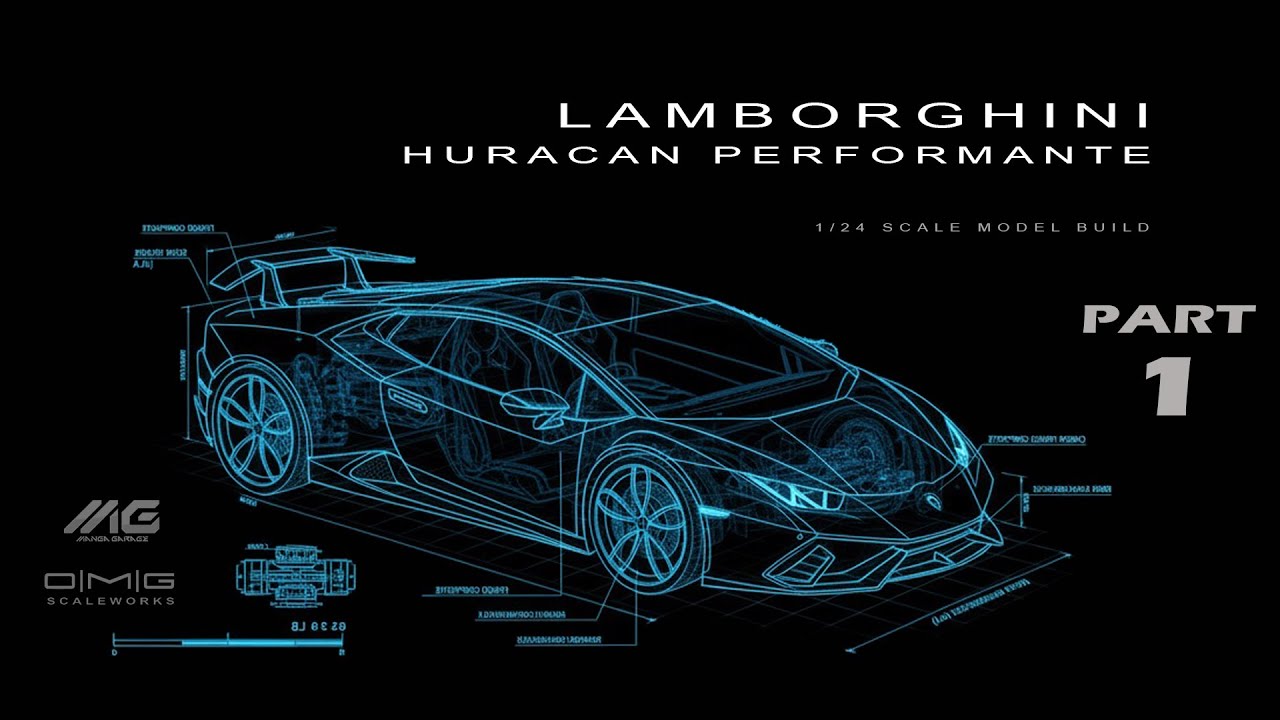 01 | Lamborghini Huracan Performante | Aoshima | 1/24 | Scale Model Building | ASMR | Part 1