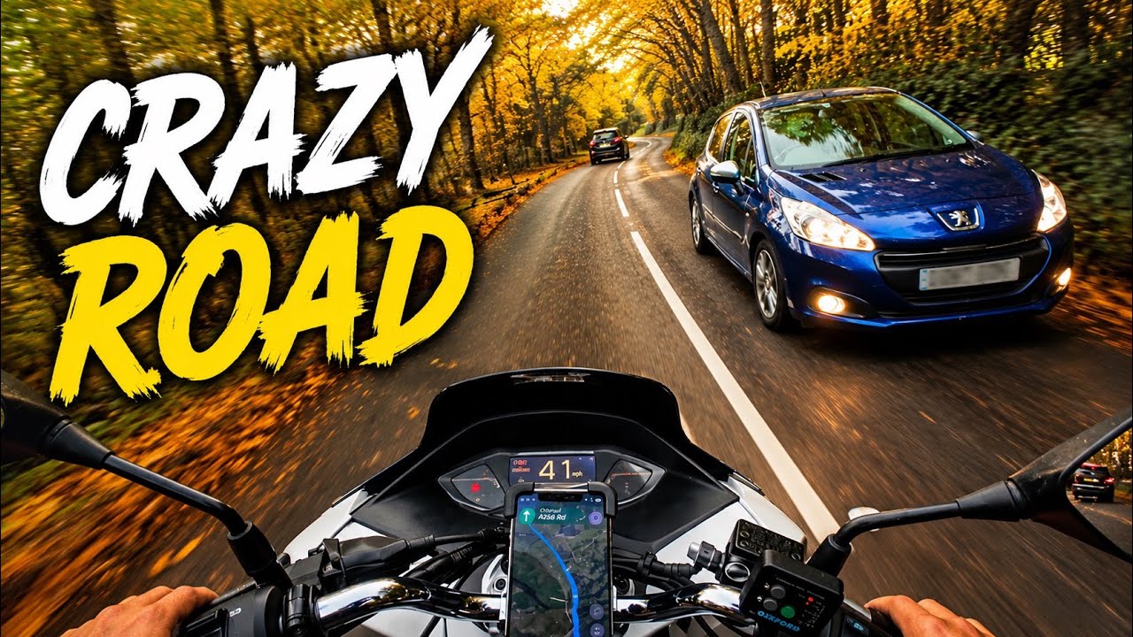 ⚡🏍️ High-Speed Autumn Honda 125cc Ride in Oxted London 🇬🇧 | Narrow Leafy Countryside Roads 🍂🌿