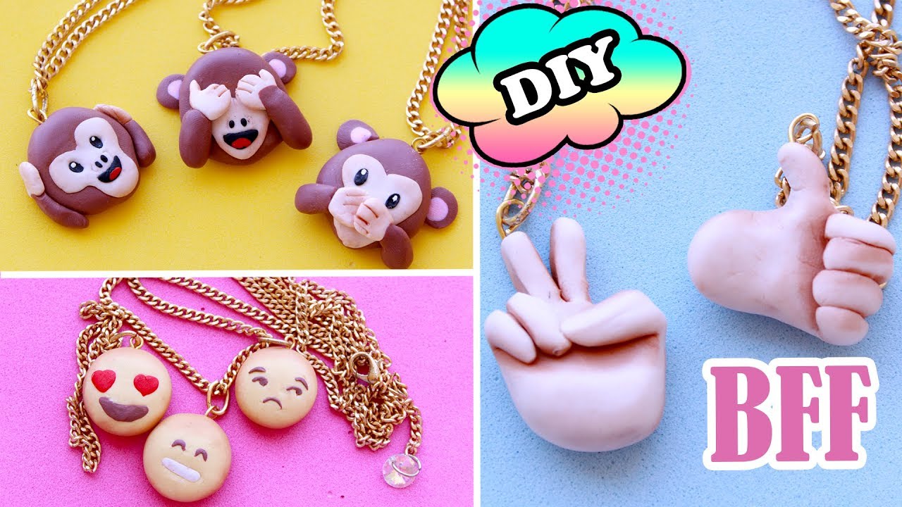 DIY COLAR DA AMIZADE EMOJIS - Friendship BFF #AmigasYoutubers