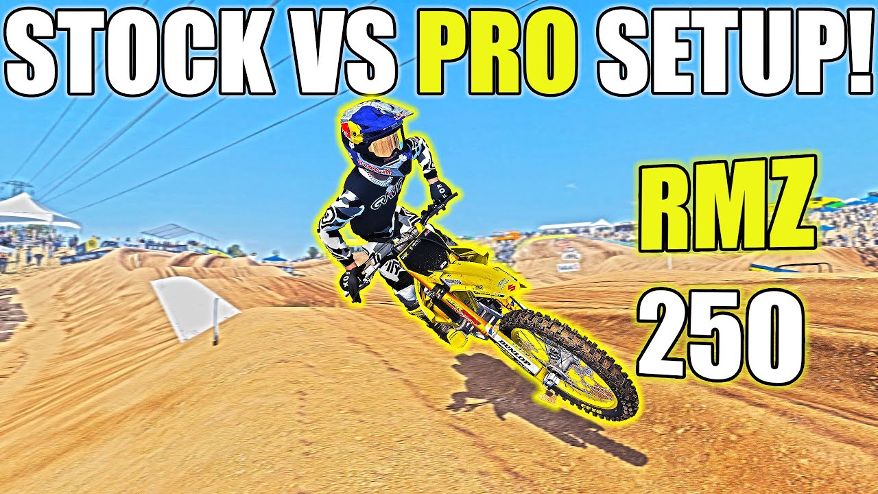THE STOCK VS PRO MOTOCROSS SETUP FOR THE RMZ-250F IN MX BIKES!