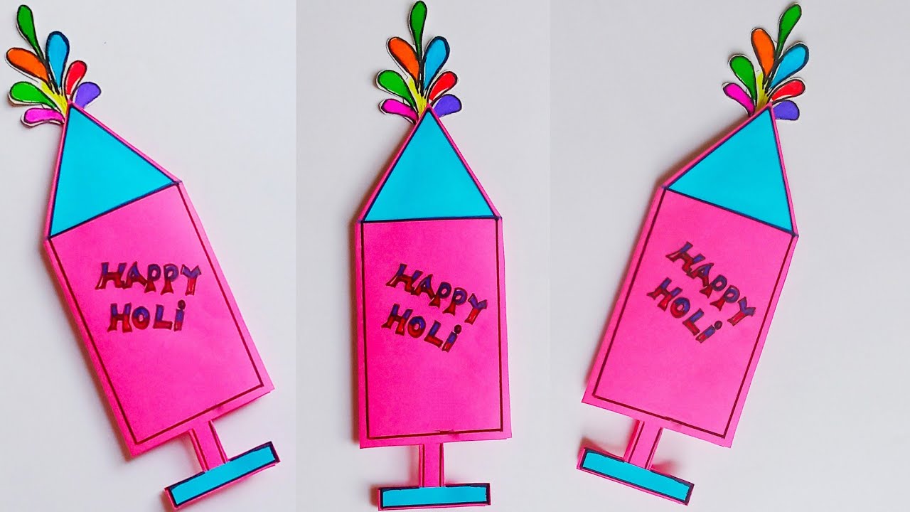 Happy Holi Greeting Card | Pichakari Card | Pichakari Making | How To Make Holi Card | Holi Card |