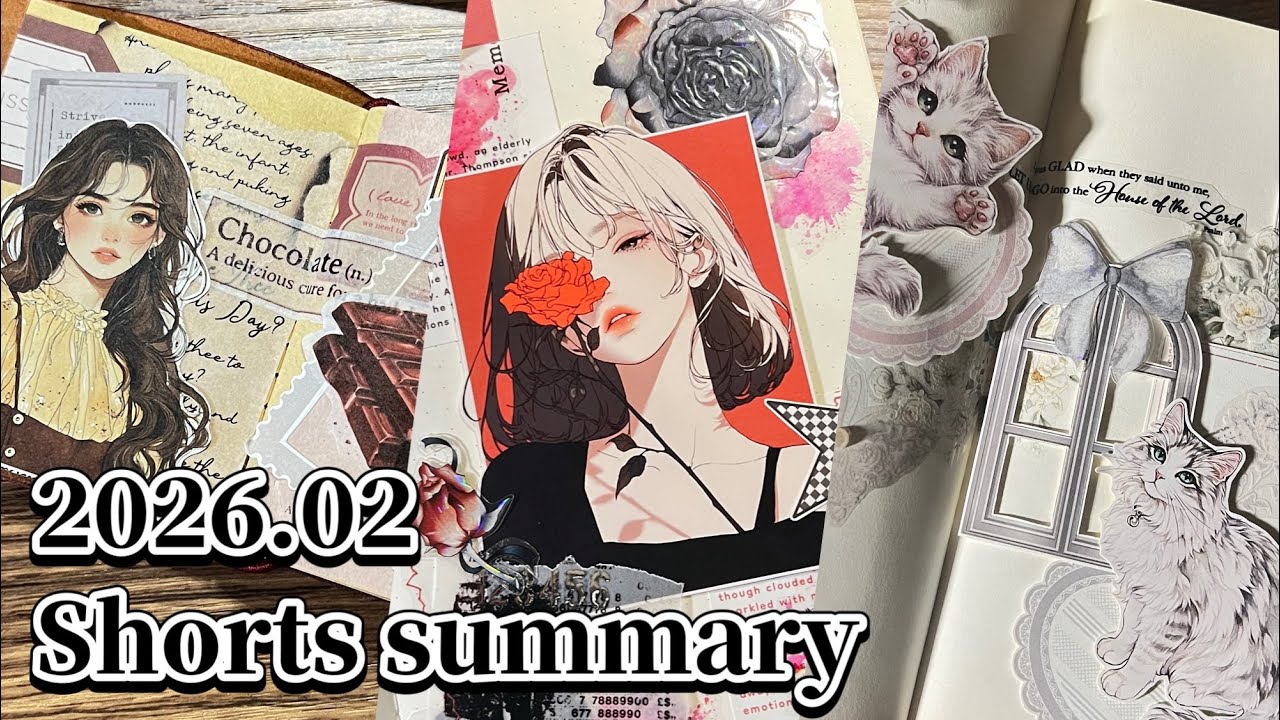 【ASMR】2026.02 Shorts summary｜Journaling Relax Sounds
