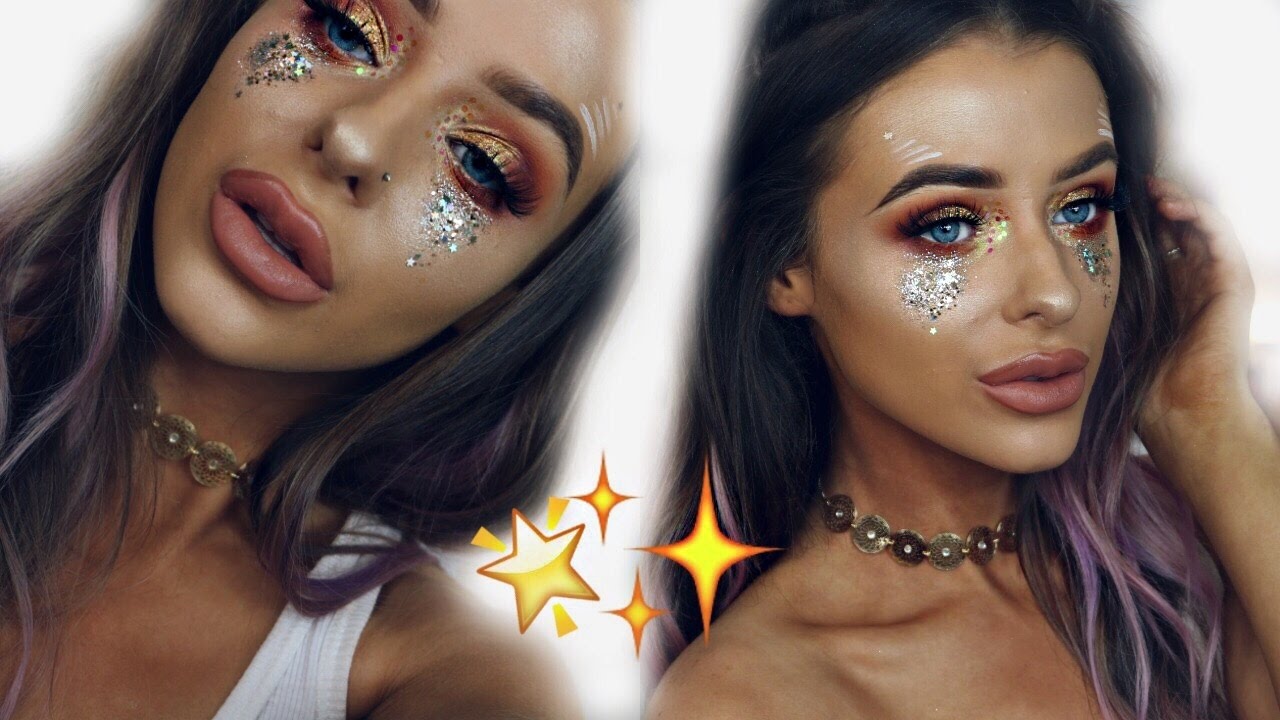 GLITTERY GOLD FESTIVAL MAKEUP!