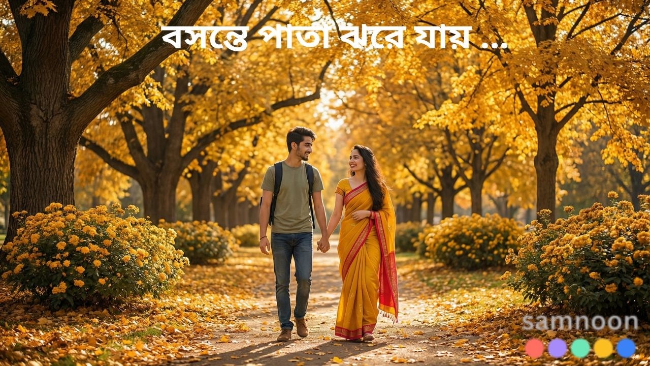 বসন্তে পাতা ঝরে যায় | Boshonte Pata Jhore Jay | রোমান্টিক বাংলা গান | Samnoon