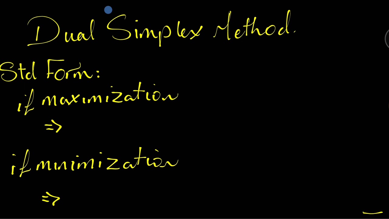 Dual Simplex Method