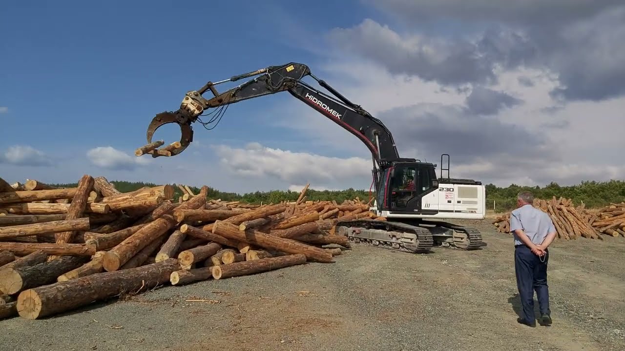 Tomrukları Kürdan gibi Fırlatıyor Hidromek 230LC Ekskavatör || HMK Excavator Wood Store Area