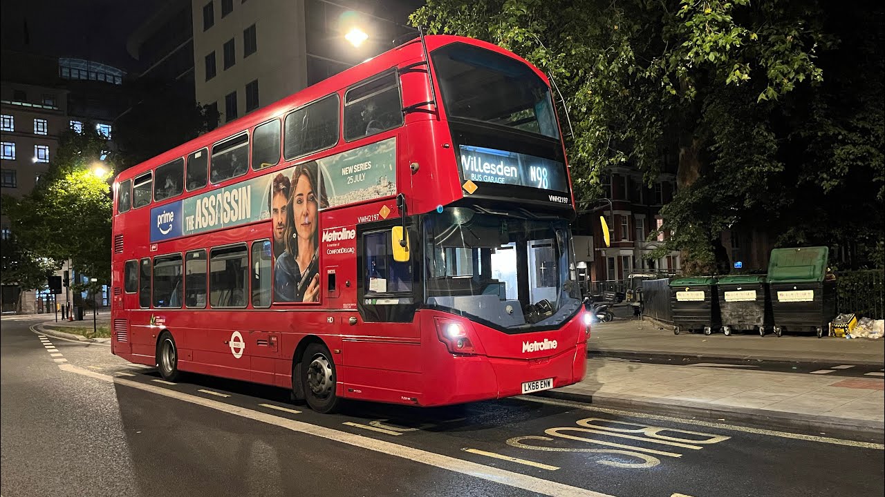 *Floored + Diversion* Journey on Route N98 | Metroline Travel (LK66ENW VWH2197)