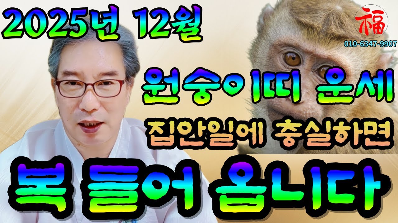 🐵2025년 양력12월 원숭이띠 나이별운세🐵22세 34세 46세 58세 70세 82세/집안일에 충실하면 복 들어옵니다!#신점#유명한점집 #띠별운세#유명법 #원숭이띠12월운세