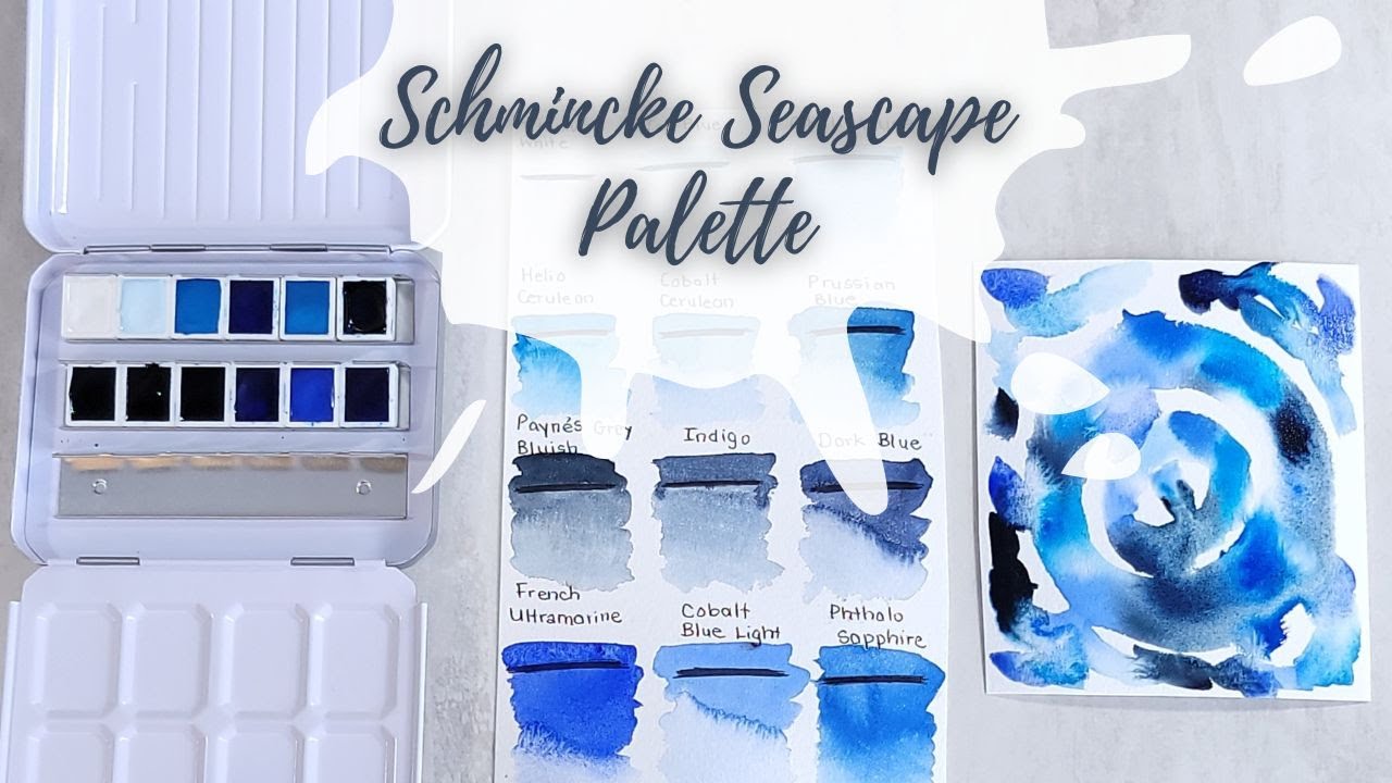 Schmincke Seascape Palette - Unbox, Swatch, and Paint