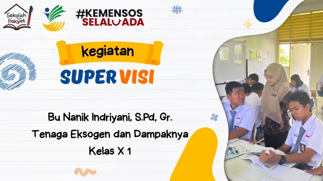 Kegiatan Supervisi Bu Nanik Indriyani, S.Pd, Gr. Guru Geografi SRT 2 Banyuwangi