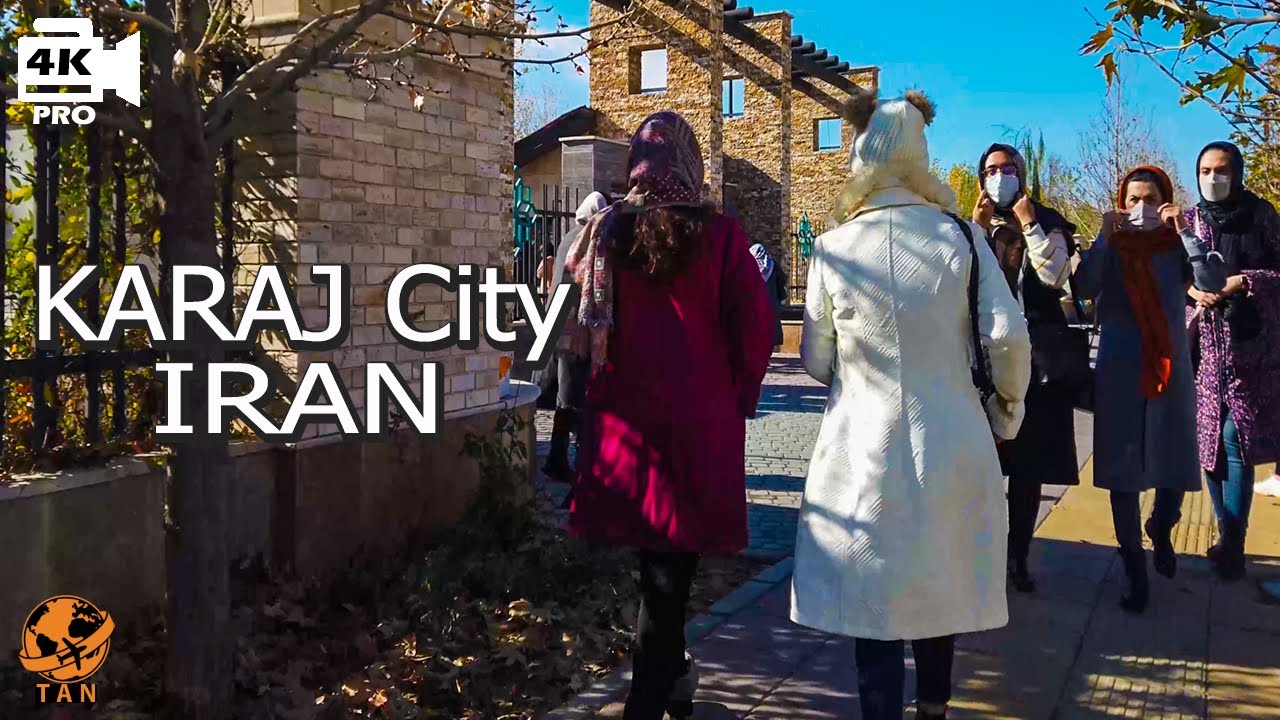 Iran Karaj City Street walking Tour on Little Iran Park walk 4K
