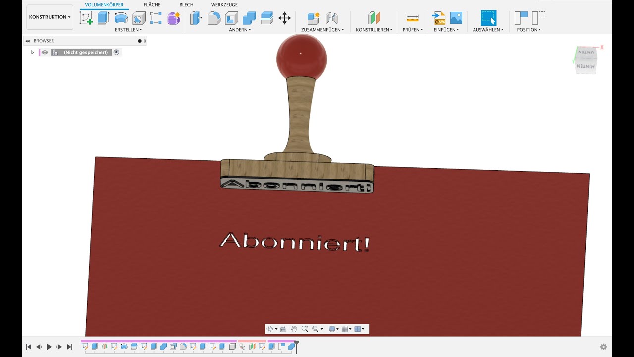 Stempel in Fusion 360 CAD Tutorial Deutsch