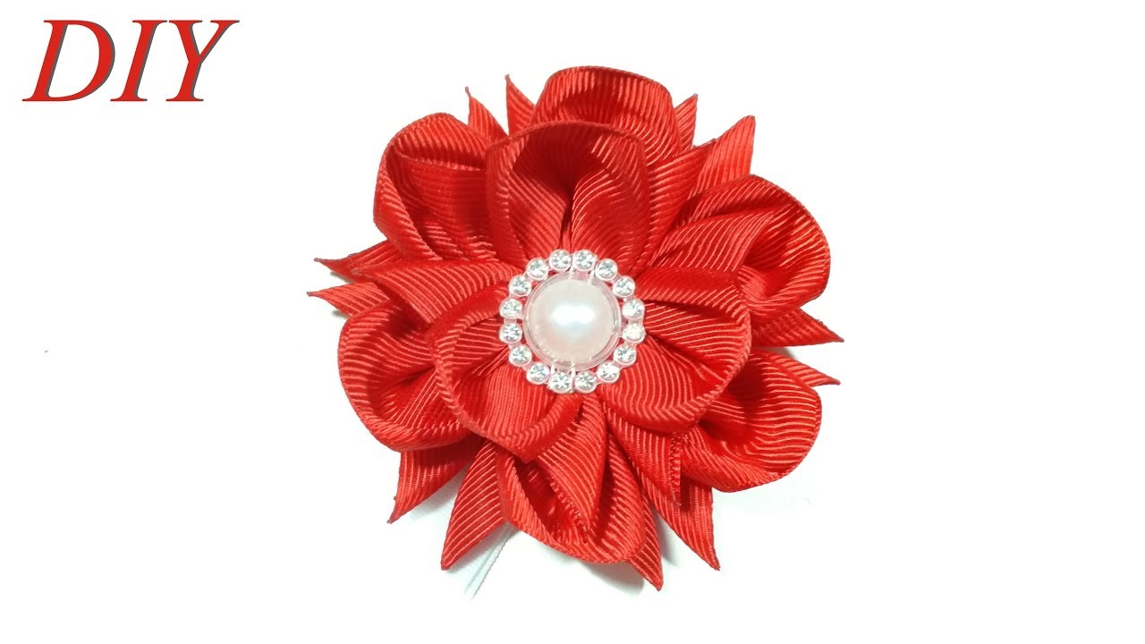 How To Make Hair Bows 🎀 DIY #209 Grosgrain Ribbon Flower Tutorial