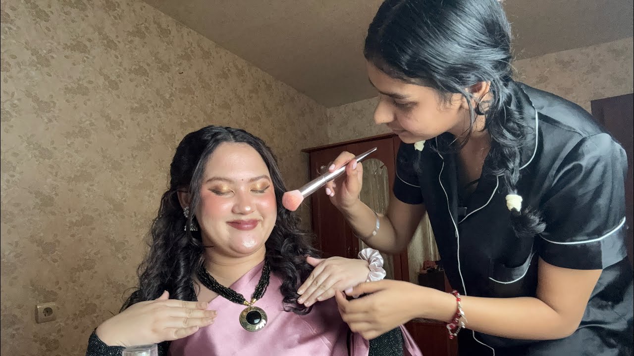 Part 2 | My Friend Does My Eye Makeup & Dresses Me in Indian Attire 🇮🇳✨