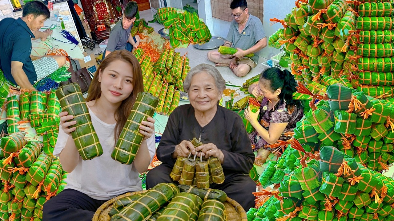 Nhiều khủng khiếp lò bánh tét không ngủ 50 năm, gói hơn 4.000 cái ngày Tết