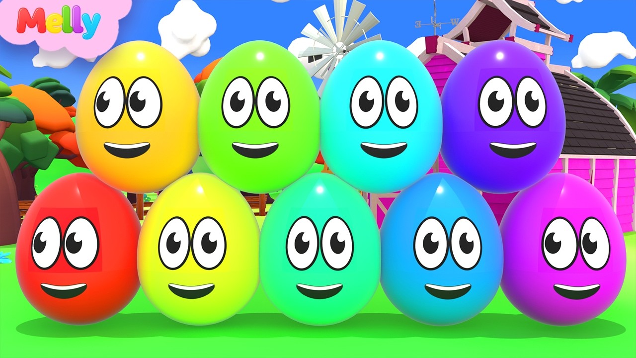 Learning Colors and Numbers Songs | Colorful Eggs on the Farm | Melly Nursery Rhymes & Kids Songs