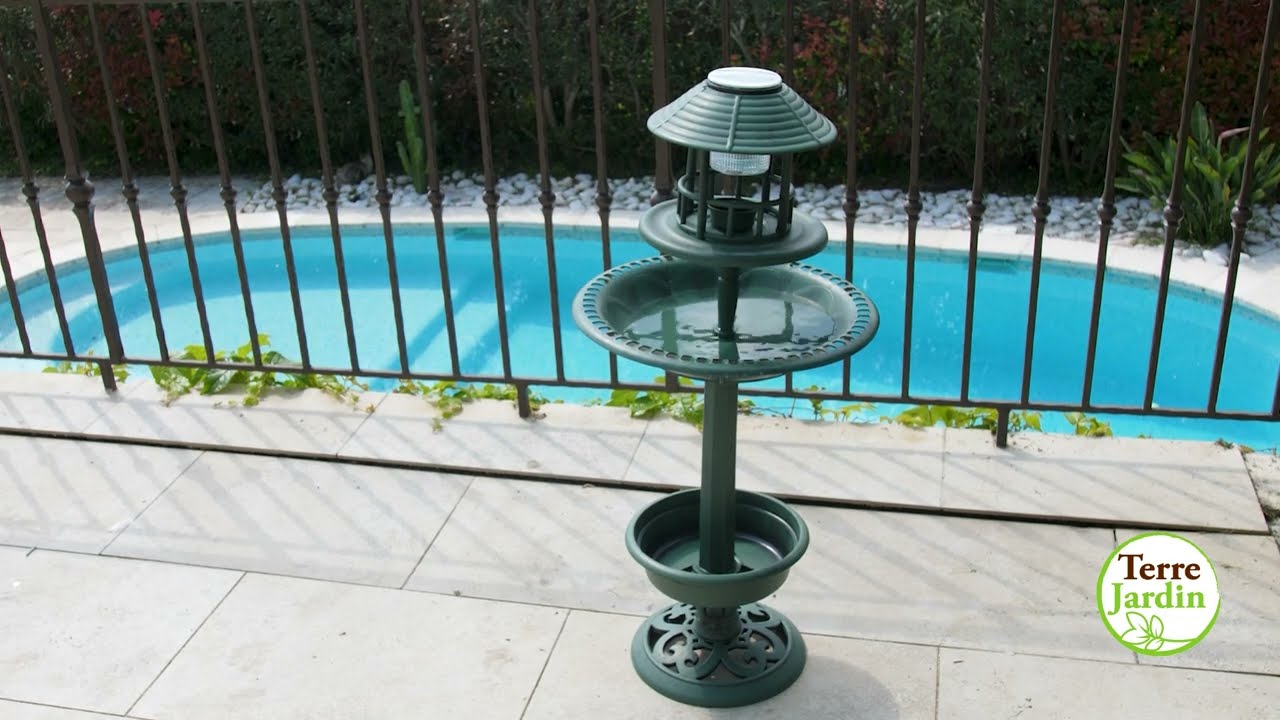 Fontaine Abreuvoir à Oiseaux avec Lampe Solaire | Terre Jardin - Outillage de Saint-Etienne
