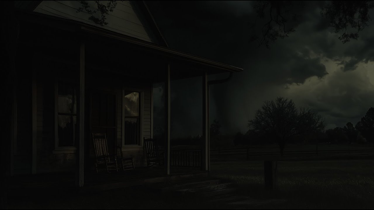 Peaceful Porch in a Gentle Storm | Light Drizzle at Night Outside the Old House 🥱