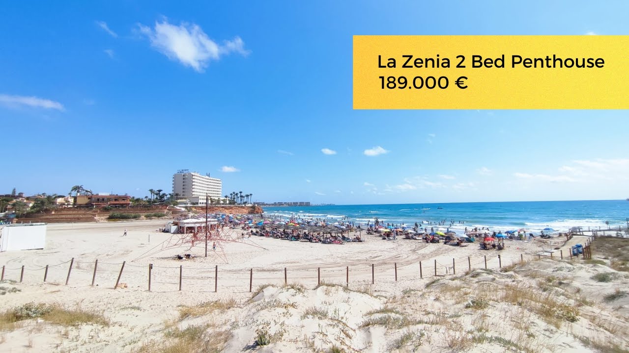 189,000€ Beach Side La Zenia penthouse, 2 bed, roof garden and community pool