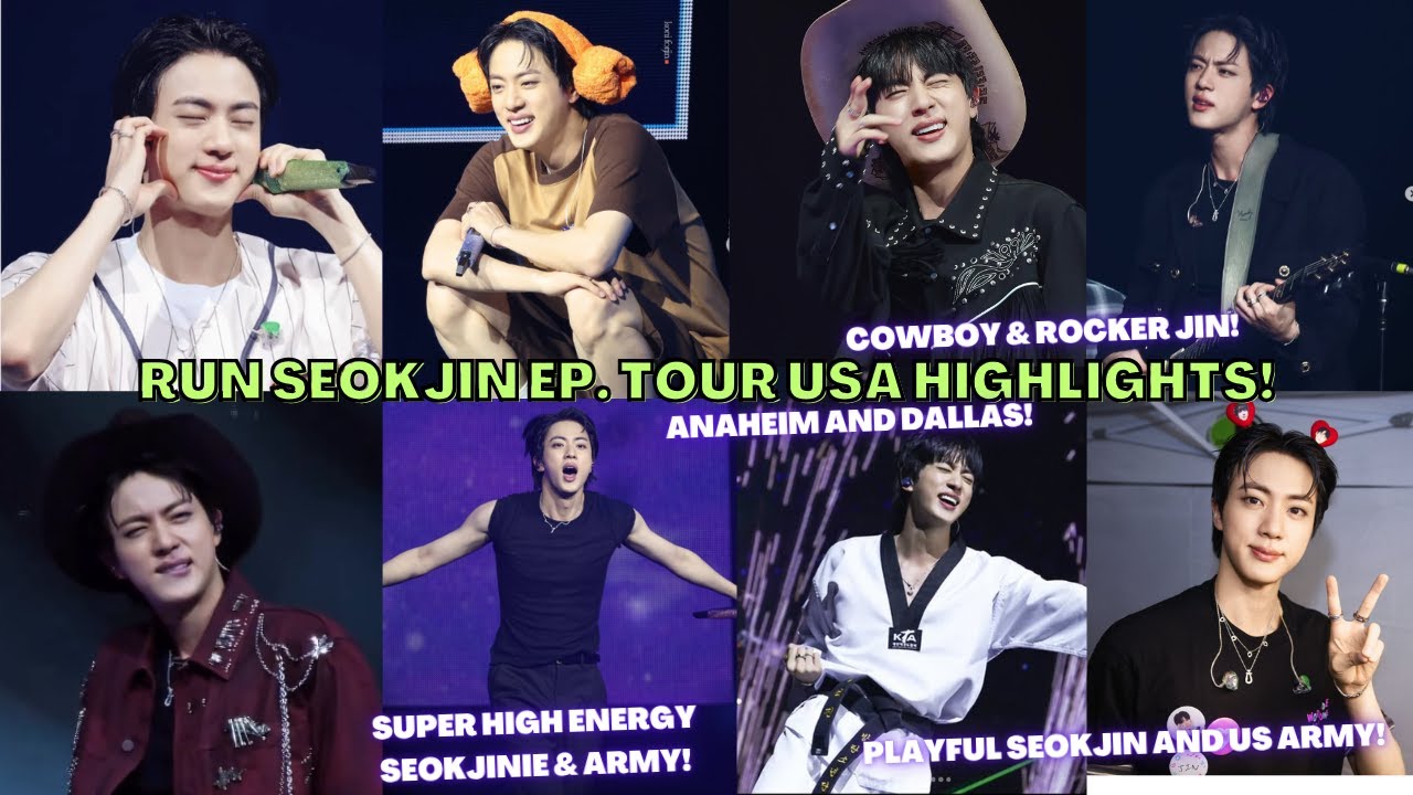 RUN SEOKJIN EP. TOUR ANAHEIM & DALLAS LIVE Moments-COWBOY JIN, Woo Woo Fanchant, Heart Event #진 #jin
