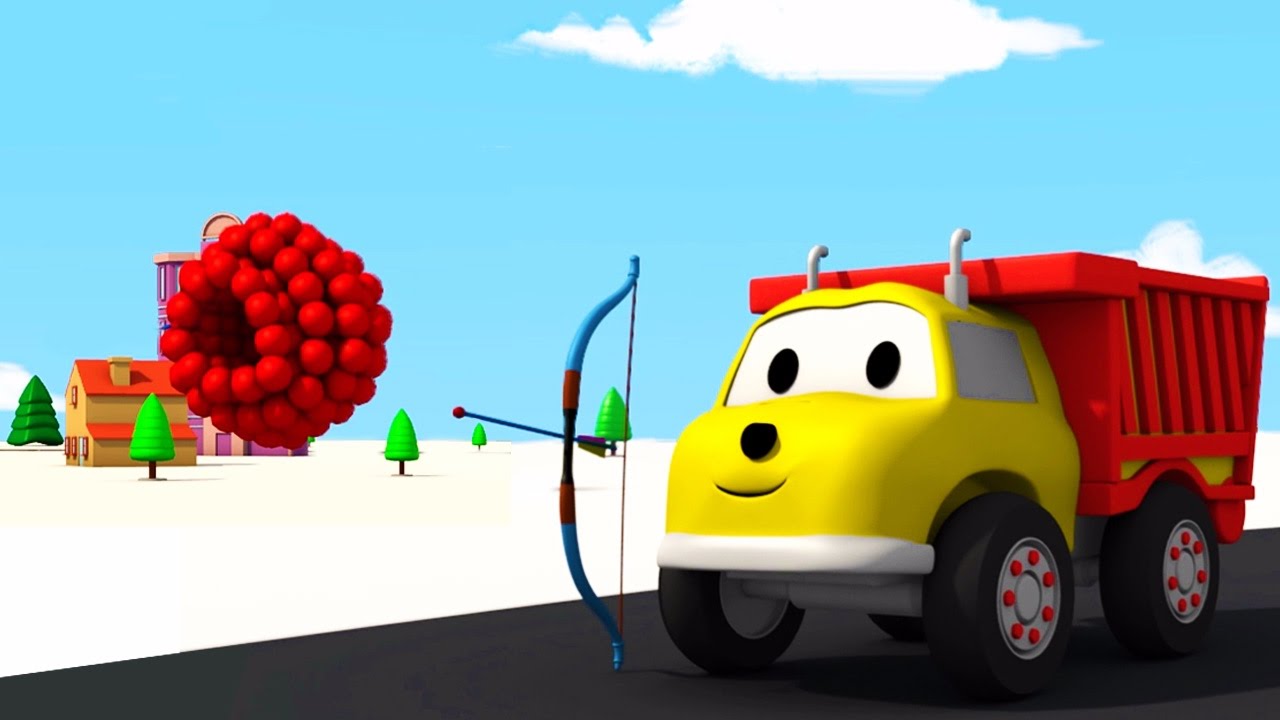 Shooting bow and arrow: learn colors with Ethan the Dump truck | Educational cartoon for children