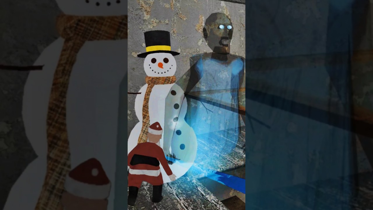Ghost Granny meets Snowman and Mini Santa in Granny Update 