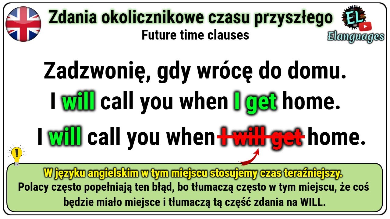 Zdania okolicznikowe czasu przyszłego angielski - Future Time Clauses in English