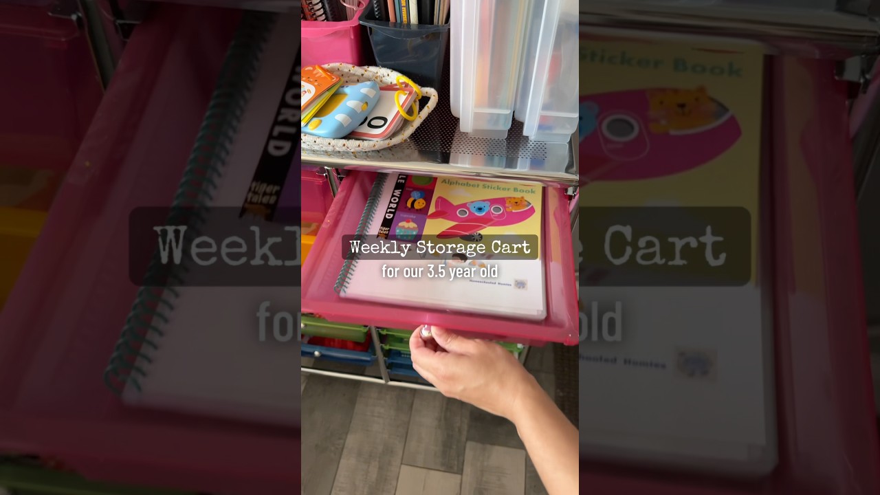 Storage Carts for Homeschool Supplies Weekly Organization Hack 