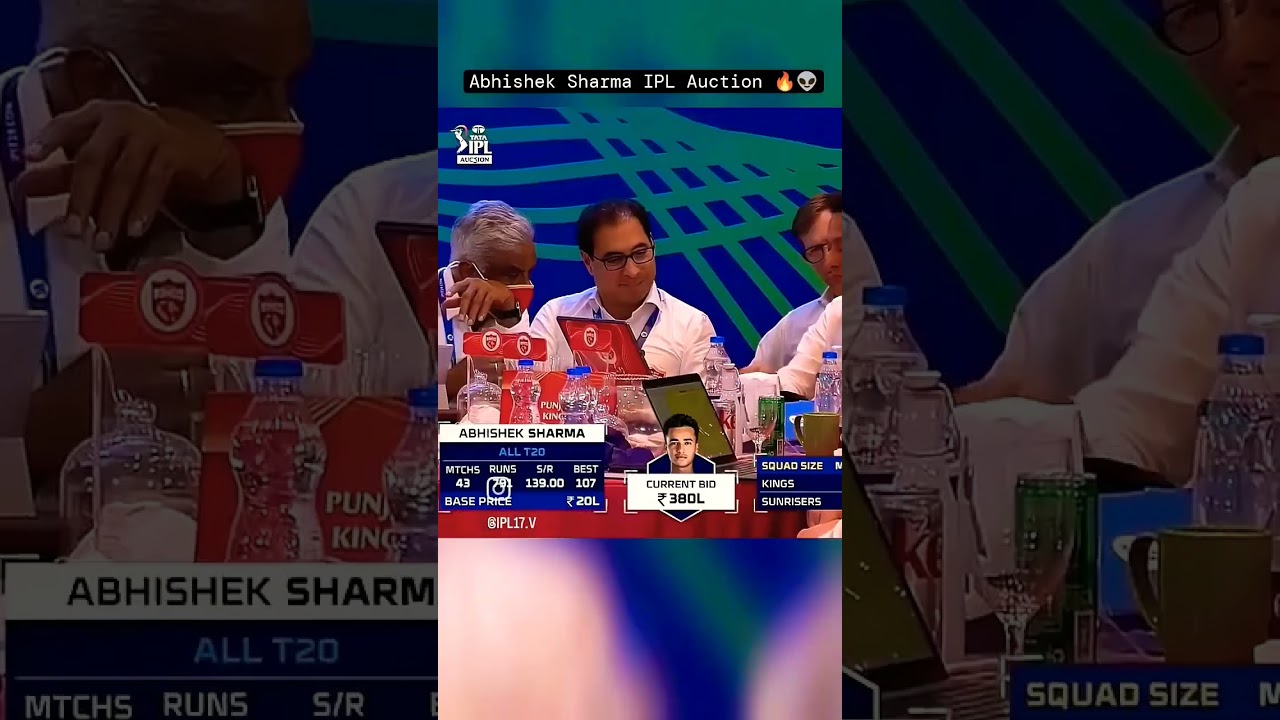 🥵Abhishek Sharma in auction 🔥 Abhishek bid gone insane 🥵 #shorts #circketshorts #abhishek