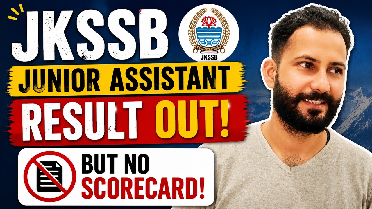 JKSSB Junior Assistant Result/Scoresheet Out | No SCORECARD/MARKS !!