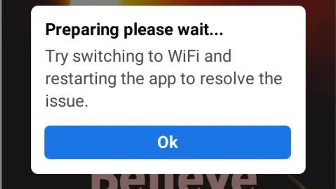How to fix try switching to wifi and restarting the app to resolve the issue fb lite