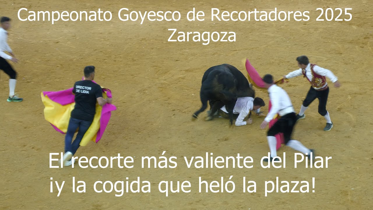 Campeonato Goyesco de Recortadores 2025 en Zaragoza  El recorte más valiente del Pilar… ¡y la cogida