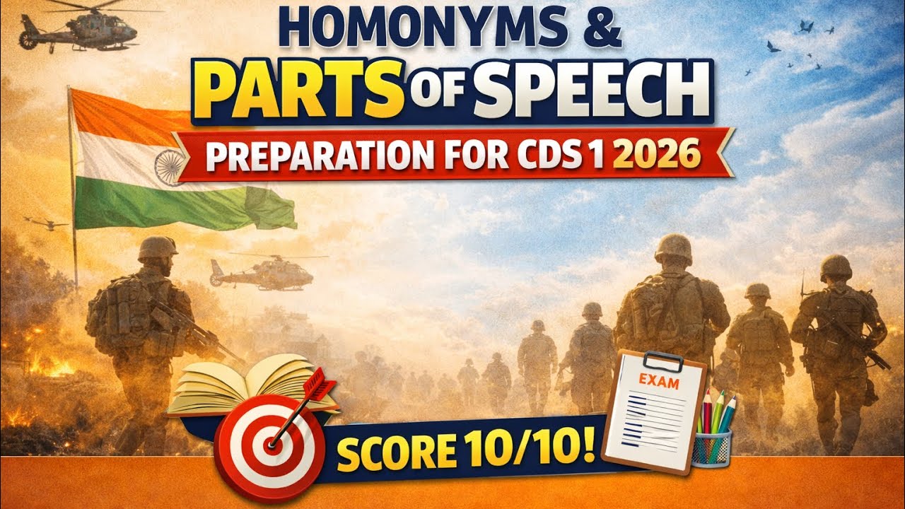 Homonyms and parts of speech for CDS 1  2026 #youtube #viral