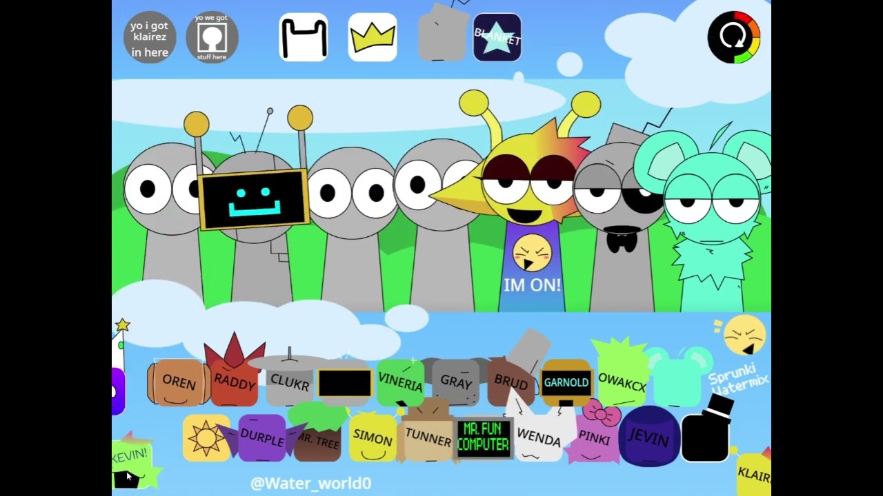 All Sprunki mods by @Water_world0mods  (Birthday special)