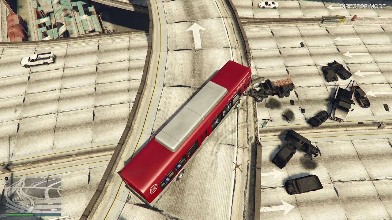 INSANE GTA 5 GLITCH – NPCS DRIVE OFF OVERPASS & EXPLODE! 🤯CAR GO BOOM CRASH TEST CAR GUN MODE
