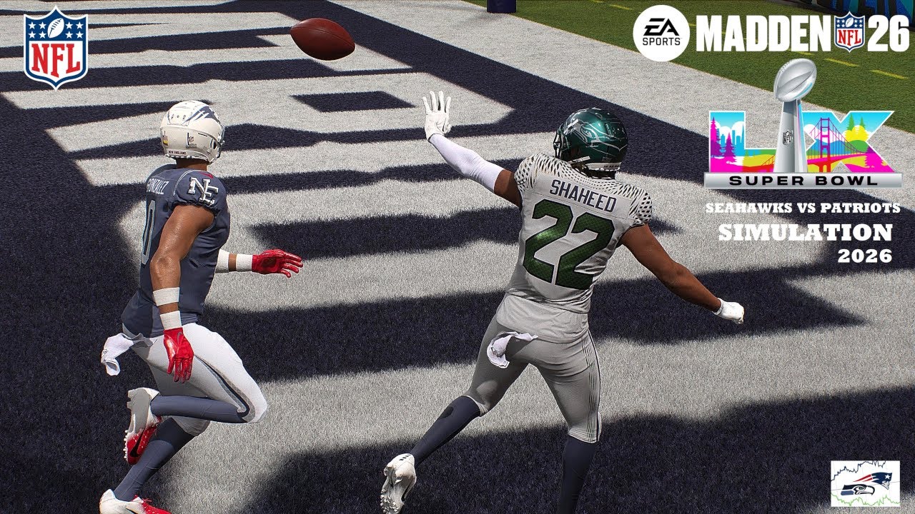 MADDEN 26 SUPER BOWL 60 SEAHAWKS VS PATRIOTS SIMULATION 2026 PS5 4K GAME PLAY