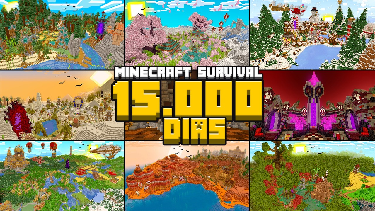 SOBREVIVI 15.000 DIAS em um MAPA SURVIVAL ETERNO de MINECRAFT por 8 ANOS - TOUR, O FILME