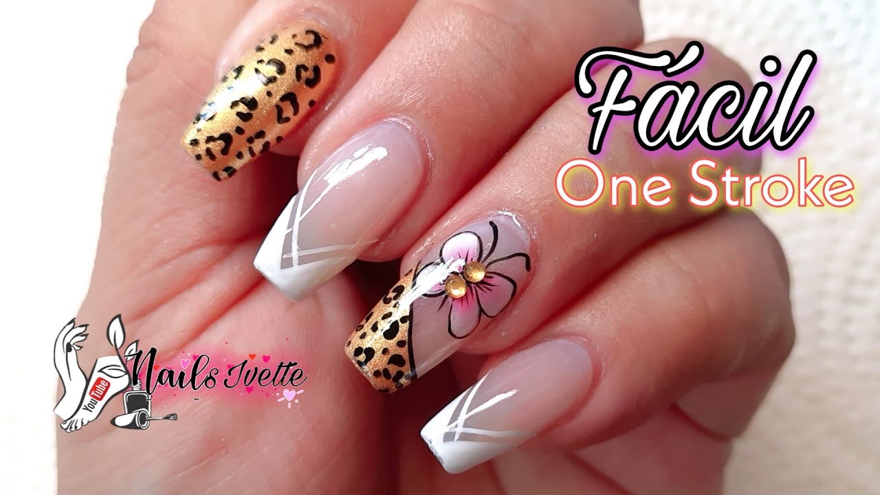 🦋Como hacer diseños de uñas Mariposa One Stroke. 😍 Decoración de uñas pinceladas o carga duple