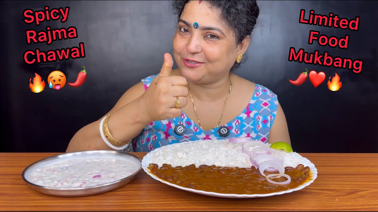 MUKBANG! SPICY RAJMA WITH BASMATI RICE | ASMR EATING SHOW