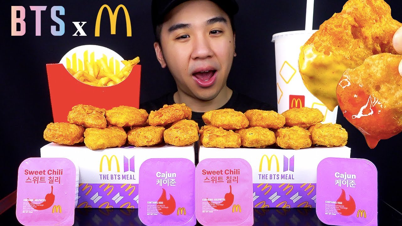 MCDONALD'S BTS MEAL IN AUSTRALIA ASMR MUKBANG (No Talking) EATING SOUNDS | BUN ASMR