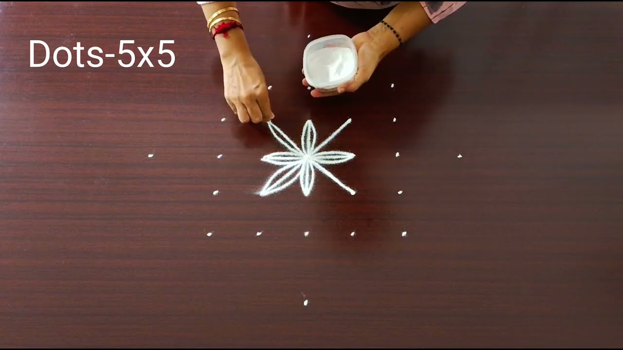 304-Easy daily Rangoli Design  #dailyrangoli #easykolam #kolam #rangavalli