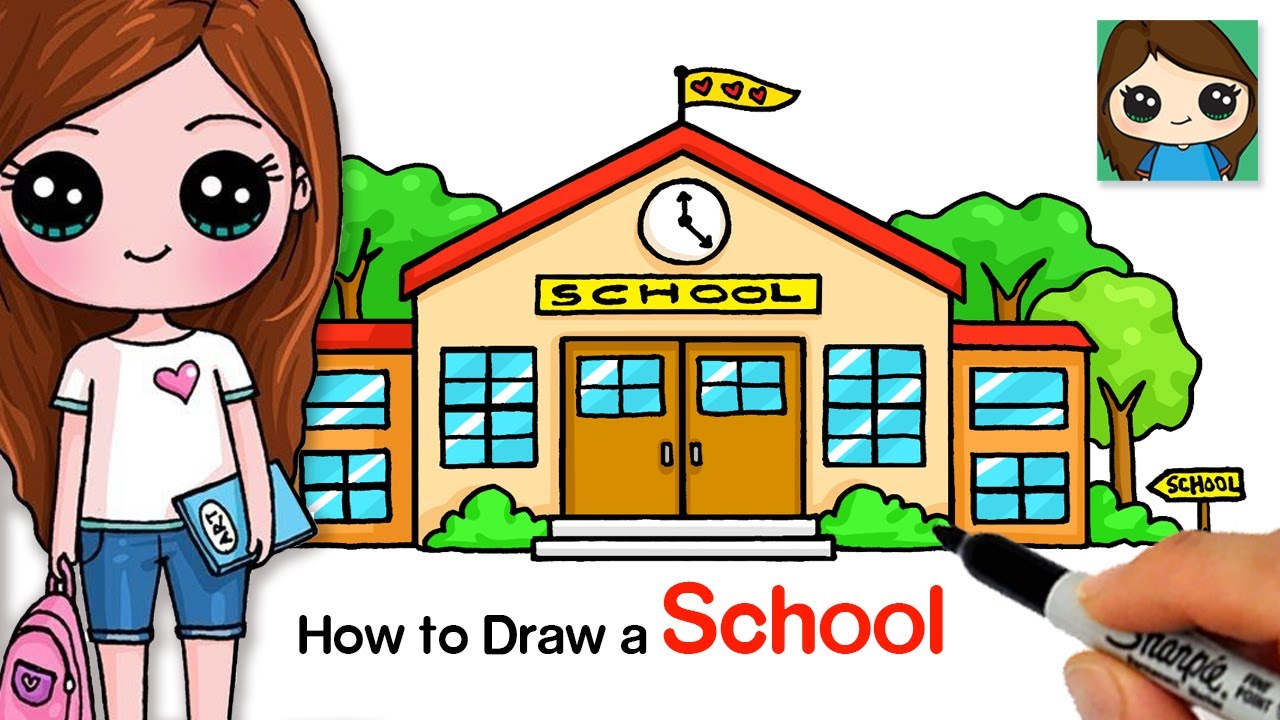 How to Draw a School Easy