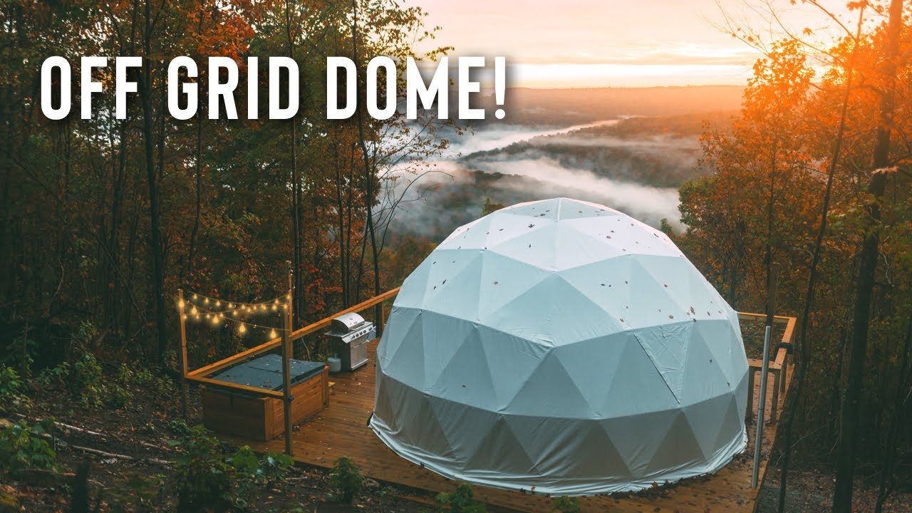 450sqft Off Grid Glamping Dome! | Airbnb Geodesic Dome Tour!