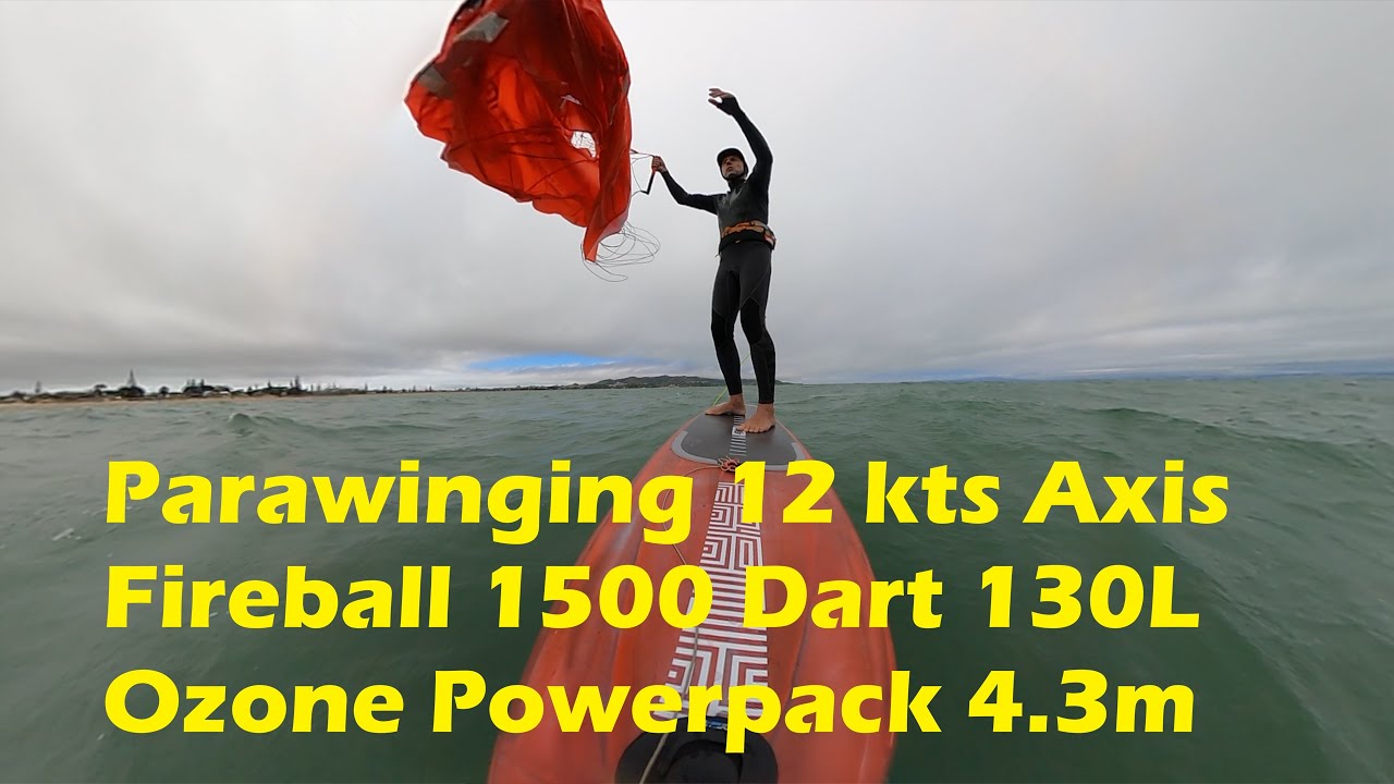 Parawinging Axis Fireball 1500 Ozone 4.3m Dart 130L in 12 knots